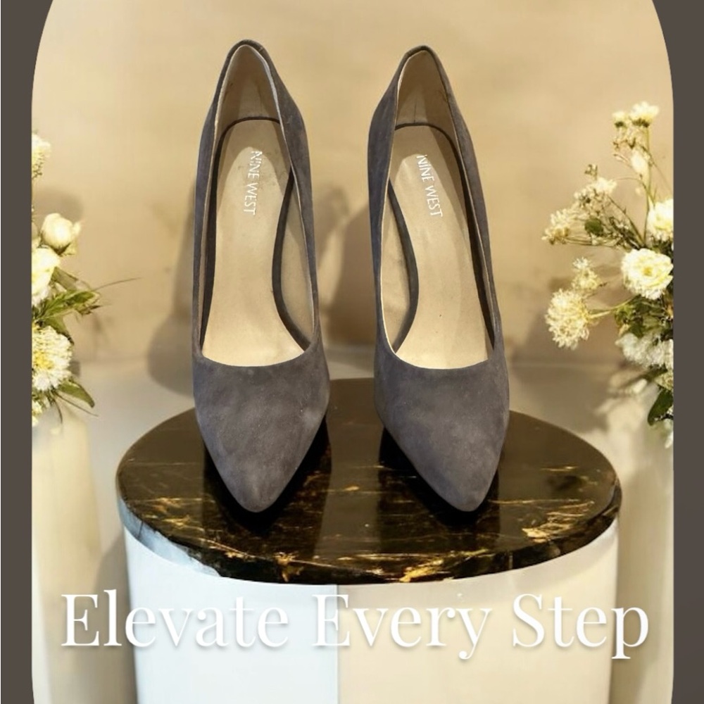 Nine West Gray Pointed-Toe Heels